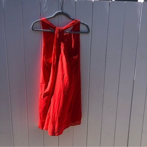 Alice + Olivia Red Orange Racerback Silk Blend Mini Dress Large - Picture 2 of 7